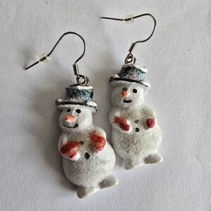 Snowman earrings frosty snow man holiday winter jewelry christmas